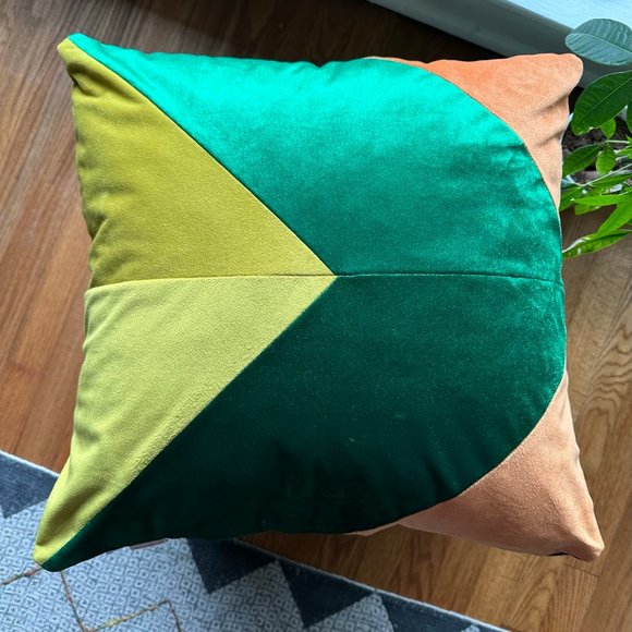 New Velvet Throw Pillow Cover with Insert Handmade Filled with Organic Filling